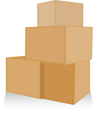 a stack of cardboard boxes on a black background