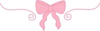 a pink bow with swirls on a black background